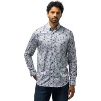 State of Art Chemise Imprimé Feuillage Gris-Bleu Bleu Gris taille XL