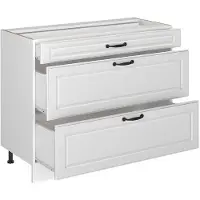 Vicco Meuble cuisine R-Line Blanc campagne/Blanc 100cm sans plan de travail, Model 71519