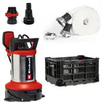 Einhell Kit de drainage 2-en-1 eaux claires et chargées – GE-DP 7535 N LL ECO – 750 W – 18 500 l/h – Particules 35 mm