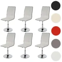 Mendler 6x chaise de salle à manger HWC-C41, fauteuil, similicuir blanc