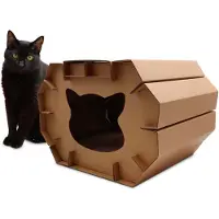 Croci Arbre à gratter pour chats , en carton, boîte fermée avec une surface à gratter double couche et réversible