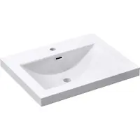 Doporro Lavabo Vasque Blanc 60cm à Encastrer Colossum01 Fonte Minérale Solid Surface 60x48x13cm