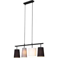 Briloner Lampe à suspendre LEUCHTEN SHADES, 40 W, IP20, noir, métal-tissu, excl. 4x E27, 74 x 120 cm