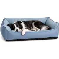 Flamingo lit pour chien - lit pour chat - tapis rafraîchissant - lit rectangulaire pour chien Varga, couleur bleu - amovible
