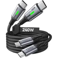Iniu Câble USB-C 240W, [2 pièces, 2 mètres] : câble de charge rapide USB-C vers USB-C compatible PD