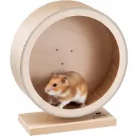 Ferplast Roue d'exercice en bois , idéale pour hamsters et chinchillas. Jouet en bois pour rongeurs