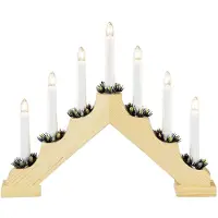 Konstsmide Applique murale en bois , modèle "Nature", avec 7 ampoules transparentes, 230V, pour intérieur, câble blanc - 2262
