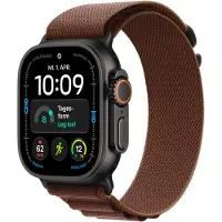 Apple Watch Ultra 4 GPS + Cellular 49 mm Boîtier en titane Black avec Alpine Loop Burgundy - S
