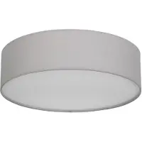REV , plafonnier LED - 40 cm, abat-jour en tissu de style vintage, gris