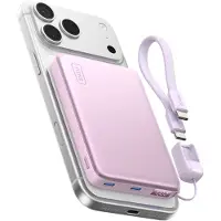Iniu Batterie externe pour MagSafe, 10000 mAh, compatible Qi2, 25W pour la charge sans fil et 45W via USB-C