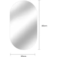 StarTech.com Miroir mural ovale, sans cadre, dimensions 50 x 80 cm, avec film de protection anti-éclats, haute résolution, sans distorsion