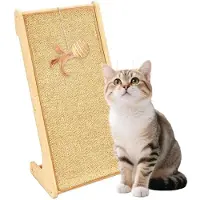 Merkloos Panneau de grattage en forme de L pour chats, avec une balle de jeu