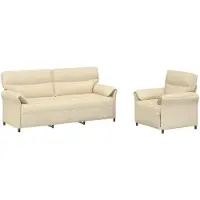 vidaXL Ensemble de canapés , 2 pièces, couleur crème, revêtement en tissu
