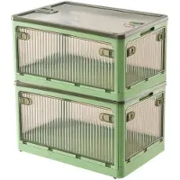 Merkloos Lot de 2 boîtes de rangement avec couvercle et roulettes, capacité de 28 litres