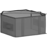 vidaXL Boîte de rangement avec fenêtre transparente, anthracite