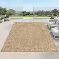 Carpetia Tapis moderne beige avec texture vintage, adapté à une utilisation intérieure et extérieure, dimensions : 300 x 400 cm