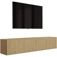 3Xeliving Meuble TV en chêne huilé, 170 x 32 x 34 cm