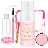 Sonstiges Kit de shampooing pour cils de 100 ml, comprenant une brosse, un serre-cheveux et un flacon de rinçage