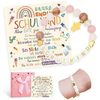 Sonstiges Bracelet pour la rentrée scolaire des filles, année 2025, motif ange gardien, en plastique, avec carte de vœux, présenté dans une boîte cadeau