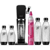 SodaStream Machine à soda Art Valuepack, noire, Gazéificateur d’eau, Noir