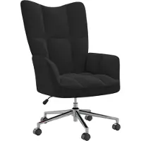 Möbelando Fauteuil "Hambach" en velours (100% polyester), acier noir. Dimensions (L/H/P) 61x102x69 cm
