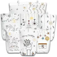 Sonstiges Kit pour créer un calendrier de l'Avent fait maison : 28 sachets en papier avec des autocollants numérotés, des pinces en bois et du cordeau de jute
