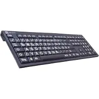 Logickeyboard XL Print PC Slim Line NERO - Clavier - USB - allemand - blanc sur noir - avec LogicLight