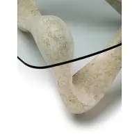 STONES Tetris Table Basse (100X100 Transparent) En Verre Trempé Beige