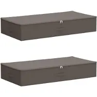 vidaXL - Boîtes de rangement, lot de 2, en tissu non tissé, 100 x 50 x 18 cm, 90 litres, couleur grise