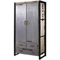 MASSIVMOEBEL24.DE MASSIVMOEBEL24 | Armoire 100x50 Manguier brut imprimé Bois naturel FACTORY #137