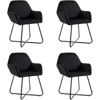 vidaXL Chaise de salle à manger 4 pcs. noir velours