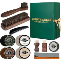 Sonstiges Kit de nettoyage de chaussures pour calendrier de l'Avent 2026 pour adultes – 12 jours de soins pour chaussures avec brosse et accessoires, couleur verte