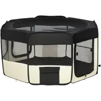 PawHut Enclos pour chiots Barrière pour chiots Enclos de liberté Parc pliable Ø 120 x H 58 cm