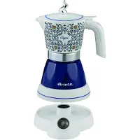 Ariete 1358 Capri Moka Aroma, Cafetière électrique, capacité : 0,14 l, pour café moulu, 400 W, couleur : bleu et blanc