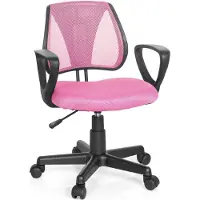 Hjh OFFICE Chaise tournante pour enfants KIDDY CD Chaise de bureau pour enfants réglable en hauteur avec accoudoirs Tissu / résille