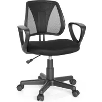 Hjh OFFICE Chaise De Bureau Enfant / Siège De Bureau Enfant Kiddy Cd Tissu Maille Noir