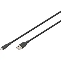 Digitus AK-600108-010-S USB 2.0 Kabel Typ A-Lightning Silikon 1m MFI schwarz