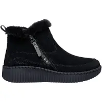 SKECHERS pour femme. 168108 Bottines Relaxed Fit : Wilshire Blvd - Fresh Zip noir (40), Cuir, Plat, Fermeture éclair, Casuel