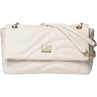 Marc Ellis Sac bandoulière pour femme, modèle "Deep", en polyuréthane, couleur "milk", avec une bandoulière en chaîne dorée