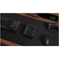 Keychron Clavier mécanique sans fil V0 Ultra 8K avec pavé numérique NumberPad, configuration QWERTY US, entièrement assemblé, molette / Noir / Commutateurs Silk POM - Banana
