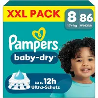 Pampers Baby Dry Gr.8 Extra Large 17+kg Windeln XXL Pack 86 Stück (Taille 8, 86 pcs)