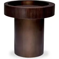 Casa Padrino Luxe Table d'Appoint Marron Foncé Brillant / Bronze Ø 50 x H. 50,5 cm - Table de salon ronde - Meubles de salon - Meubles de luxe - Ameublement de salon
