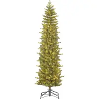 Black Box Trees Trees Harma Sapin de Noël artificiel étroit avec lumières LED - H215 x Ø66 cm - Vert