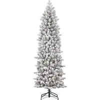 Black Box Trees Trees Harma Narrow Artificial Christmas Tree - H230 x Ø69 cm - Green Frosted