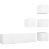 vidaXL Ensemble de 6 meubles TV blanc en bois composite