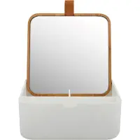 Spirella Miroir de maquillage , miroir cosmétique avec espace de rangement pour le maquillage, les produits de beauté, idéal pour une table de vanité
