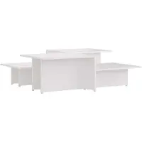 vidaXL Tables basses 2 pcs. Blanc 111,5x50x33 cm Bois composite