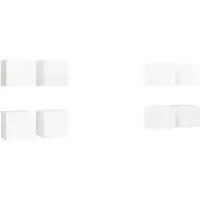 vidaXL Armoires murales TV 8 pcs. Blanc 30,5x30x30 cm