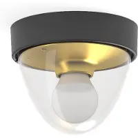 Licht-Erlebnisse Plafonnier rond NOOK noir et transparent, 1xE27x40W, plastique, dimensions : 15,5 x 17 x 17 cm, IP44, Nowodvorski Lighting