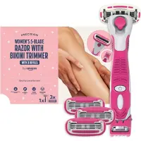 Amazon Rasoir pour femmes , soins du corps, 5 lames, tondeuse 3 en 1, 3 recharges
